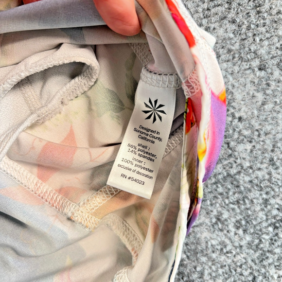 Athleta Floral Running Shorts Size S 3.5" Inseam Lined Polyester-Spandex - Picture 4 of 8